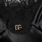 Black Silk Satin Lace Sleeveless Mini Dress