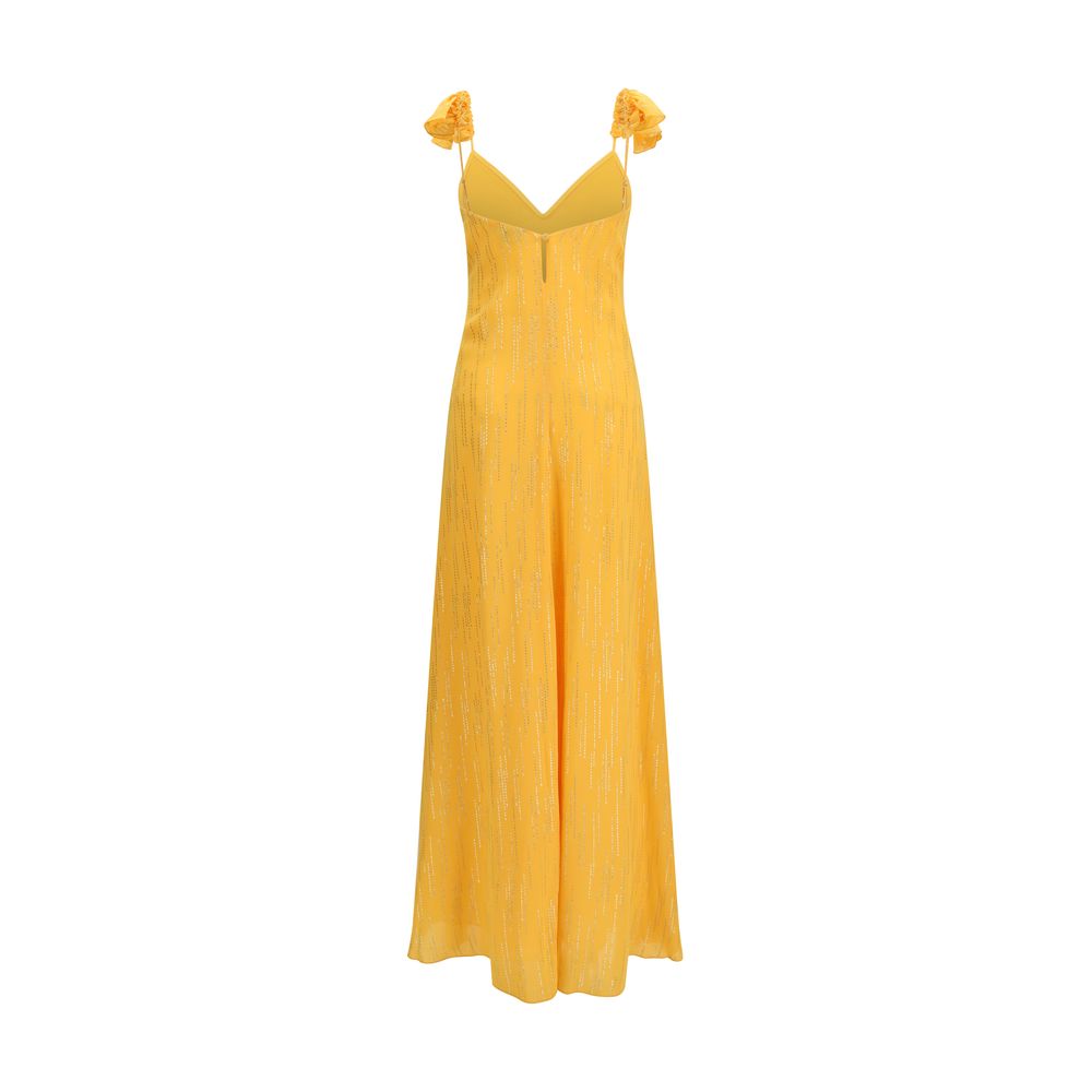 Orange Viscose Casual Dress