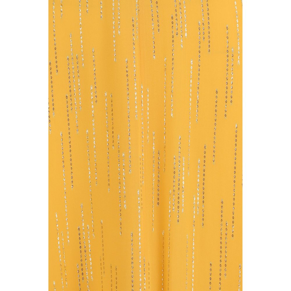 Orange Viscose Casual Dress