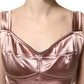 Pink Satin Sweetheart Sheath Corset Midi Dress