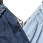 Blue Cotton Patchwork Denim Mini Sheath Dress