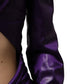 Metallic Purple Long Sleeve Cut-Out Mini Dress