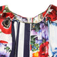 Multicolor Patchwork Cotton Poplin Mini Dress