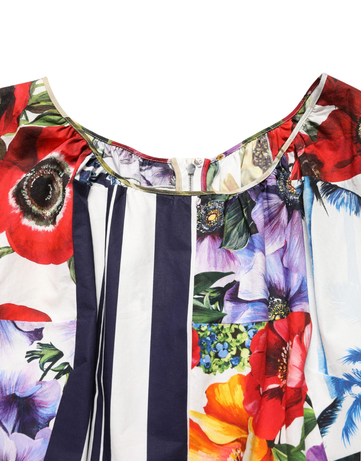 Multicolor Patchwork Cotton Poplin Mini Dress