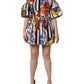 Multicolor Patchwork Cotton Poplin Mini Dress