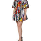 Multicolor Patchwork Cotton Poplin Mini Dress