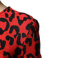 Red Leopard Print Long Sleeves Midi Dress