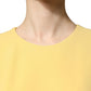 Yellow Short-Sleeved Crew Neck Midi Dress