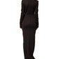 Brown Turtleneck Jersey Long Maxi Dress