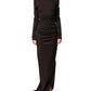 Brown Turtleneck Jersey Long Maxi Dress