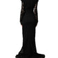 Black Lace Square Neck LongSleeve Maxi Dress