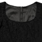 Black Lace Square Neck LongSleeve Maxi Dress