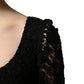 Black Lace Square Neck LongSleeve Maxi Dress