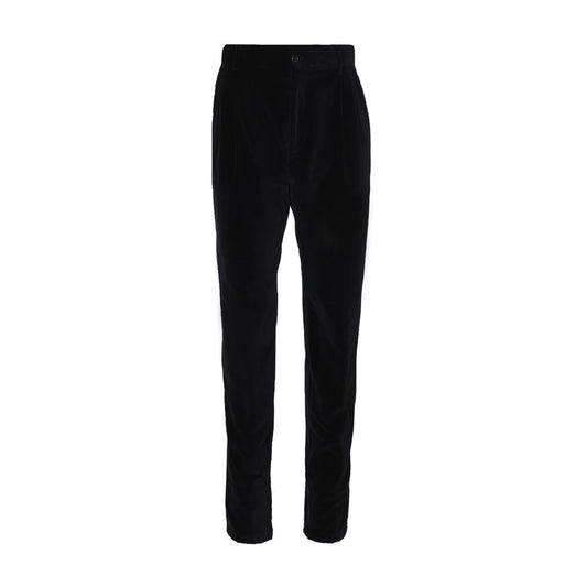 Black Cotton Casual Pants