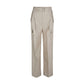 Beige Cotton Cargo Pants