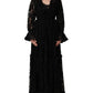 Black Lace A-line Long Evening Gown Dress