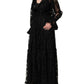 Black Lace A-line Long Evening Gown Dress
