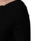 Black Silk Button Bodice Sheath Maxi Dress