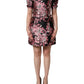 Multicolor Floral Brocade A-line Mini Dress