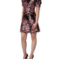 Multicolor Floral Brocade A-line Mini Dress