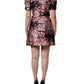 Multicolor Floral Brocade A-line Mini Dress