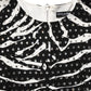 Black White Zebra Rhinestones Mini Dress