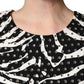 Black White Zebra Rhinestones Mini Dress