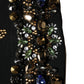 Black Sleeveless Floral Bead Embellishments Dress