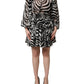 Black White Zebra Puff Sleeves Mini Dress
