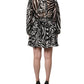 Black White Zebra Puff Sleeves Mini Dress