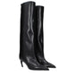 Black Leather High Heel Boots