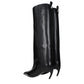 Black Leather High Heel Boots
