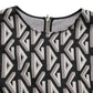 Black Logo Print Cotton Knee Length Dress