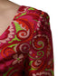 Red Paisley Floral Print Sheath Midi Dress