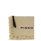 Beige Polypropylene Clutch Bag