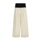 Beige Cotton Casual Pants