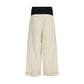 Beige Cotton Casual Pants