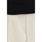 Beige Cotton Casual Pants