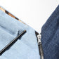 Blue Cotton Patchwork Denim Mini Sheath Dress