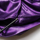 Metallic Purple Long Sleeve Cut-Out Mini Dress