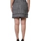 Black White Houndstooth HighWaist Mini Skirt