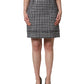 Black White Houndstooth HighWaist Mini Skirt