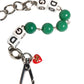 Silver Brass Chain Dice DG Logo EmbellishedCharm Bracelet