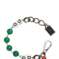 Silver Brass Chain Dice DG Logo EmbellishedCharm Bracelet