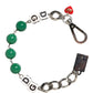 Silver Brass Chain Dice DG Logo EmbellishedCharm Bracelet