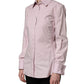 Pink Cotton Long Sleeves Collared Shirt Top