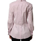 Pink Cotton Long Sleeves Collared Shirt Top