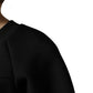 Black Cropped ZipperBack Sweatshirt Sweater