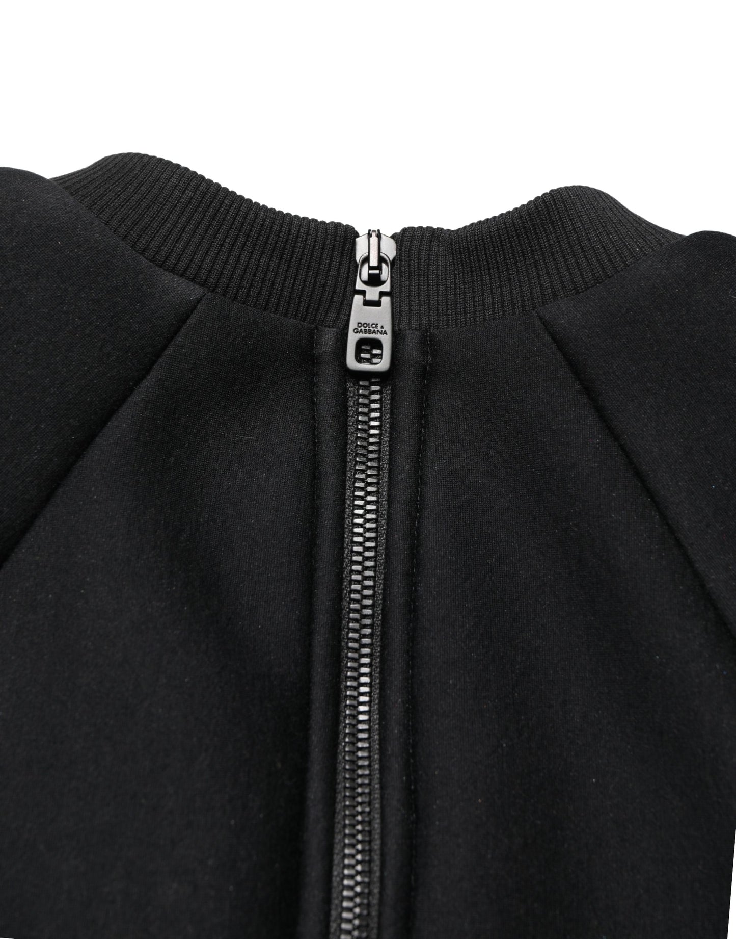 Black Cropped ZipperBack Sweatshirt Sweater