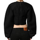 Black Cropped ZipperBack Sweatshirt Sweater